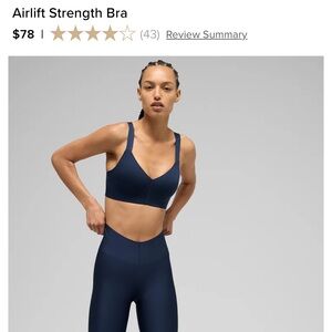 ALO Yoga Airlift Strength Navy Sports Bra